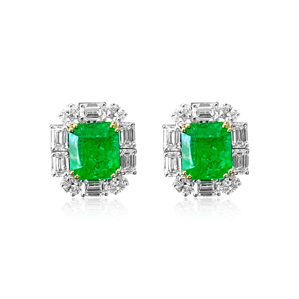 Natural Emerald and Diamond Tops