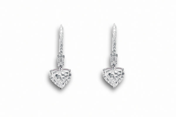 Dangling Heart Earrings 4.76cts TW