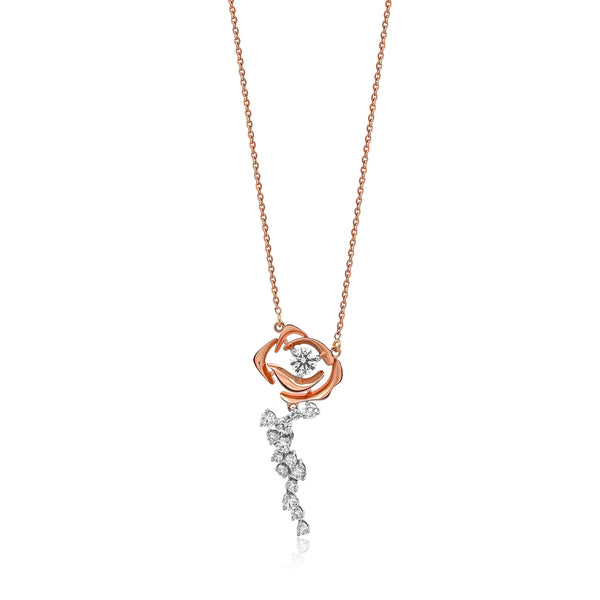 Rose and White Gold Diamond Pendant 1.10 carats TW