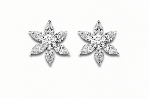 Whiteflower Starburst Earrings 4.34cts TW
