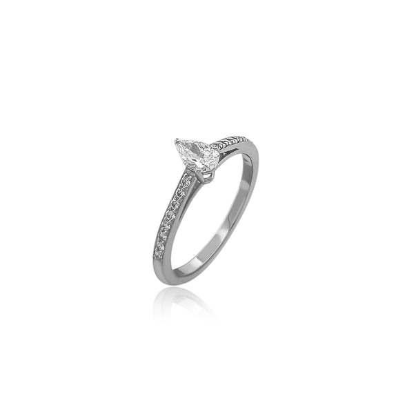 Pear Shape Diamond Ring 0.41 carats TW