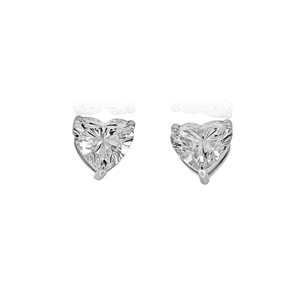 Heart Shape Stud Earrings 1.51 carats TW