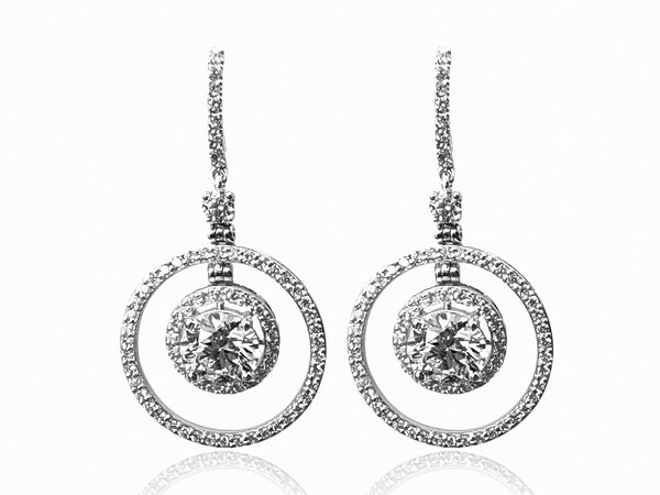 Halo Earrings with outer ring frame 4.96cts TW