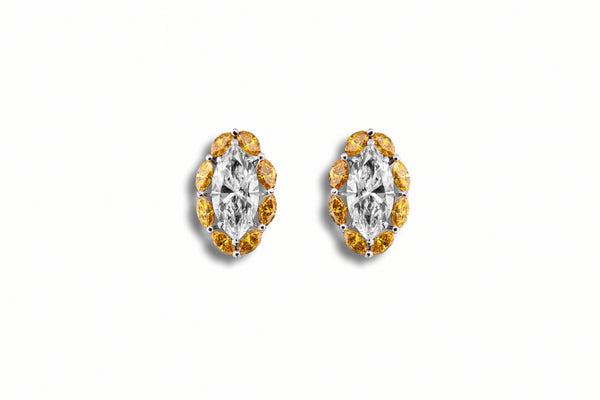 Marquise Tops with Yellow Halo 4.73cts TW