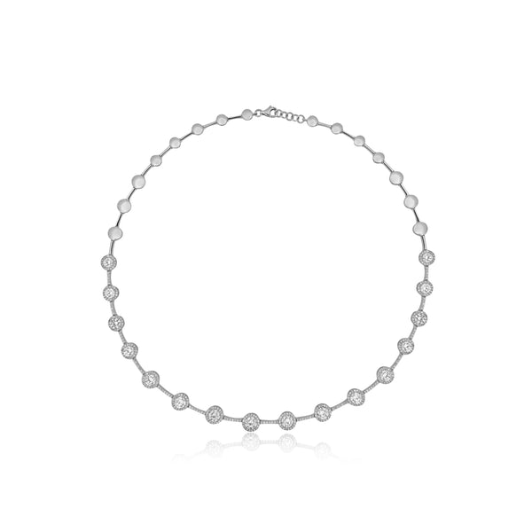 Elegant Halo Style Diamond Necklace 6.47 carats TW
