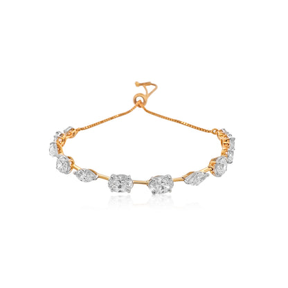 Mixed Shape Half Round Bracelet 3.69cts TW