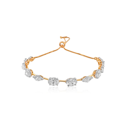 Mixed Shape Half Round diamond Bracelet 3.69cts TW trending design