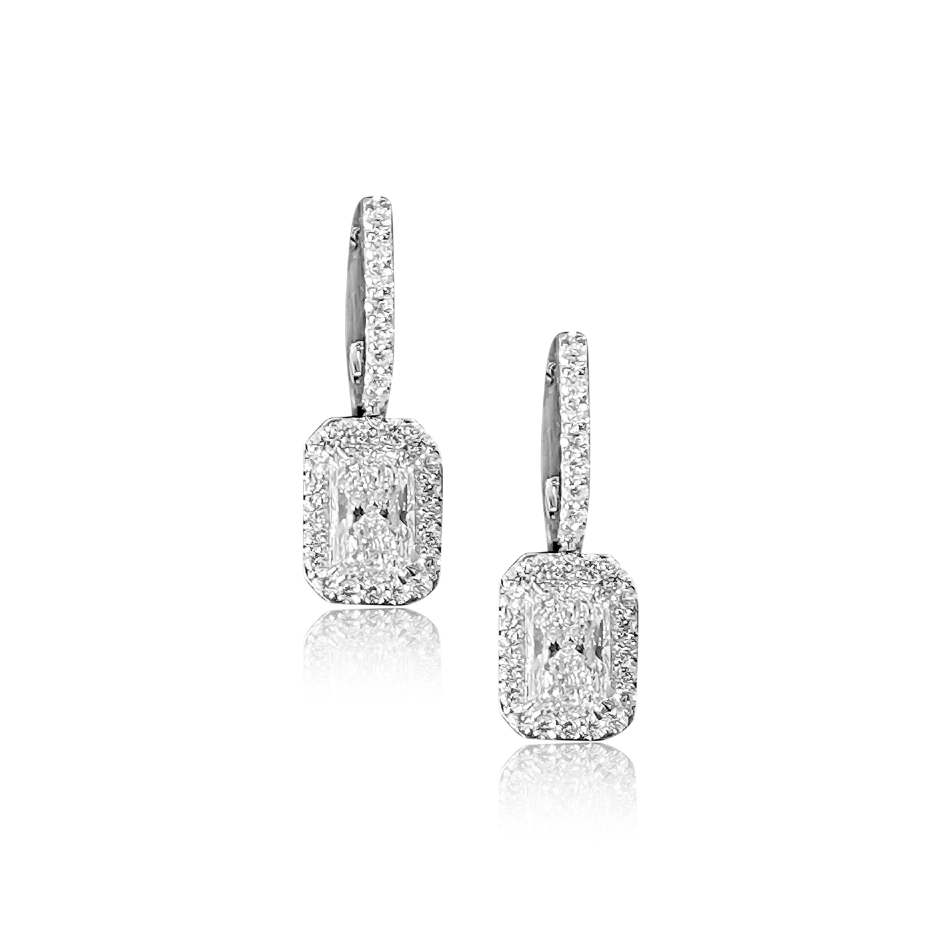 Dazzling Radiant Cut Earrings 4.19cts TW