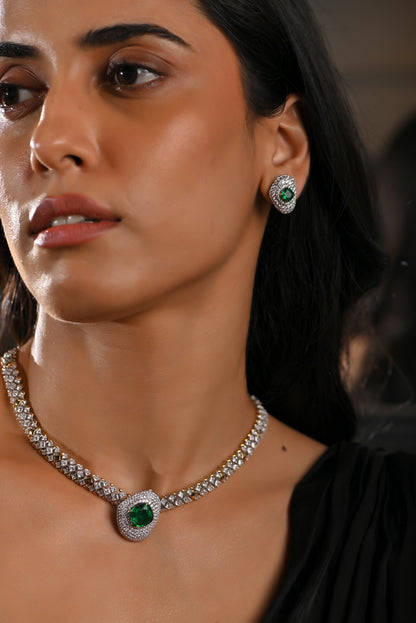 14.42 ct TW Emerald Necklace