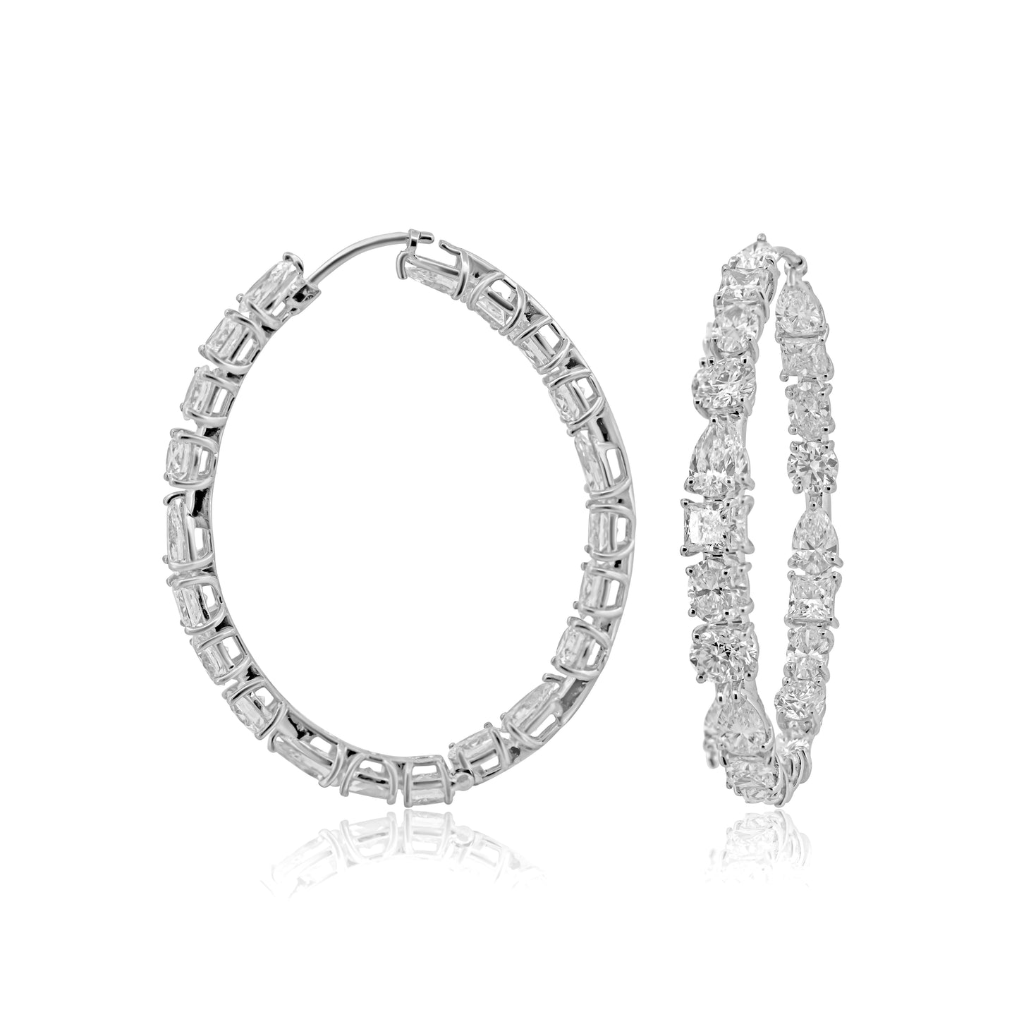 Fancy Shape Hoop Earrings 11.74cts TW