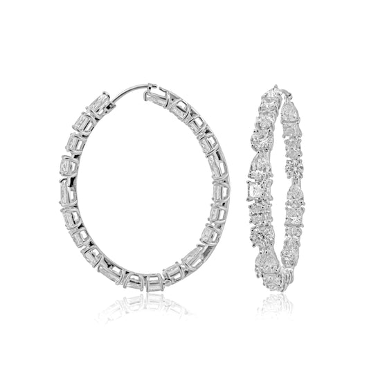 Fancy Shape Hoop Earrings 11.74cts TW