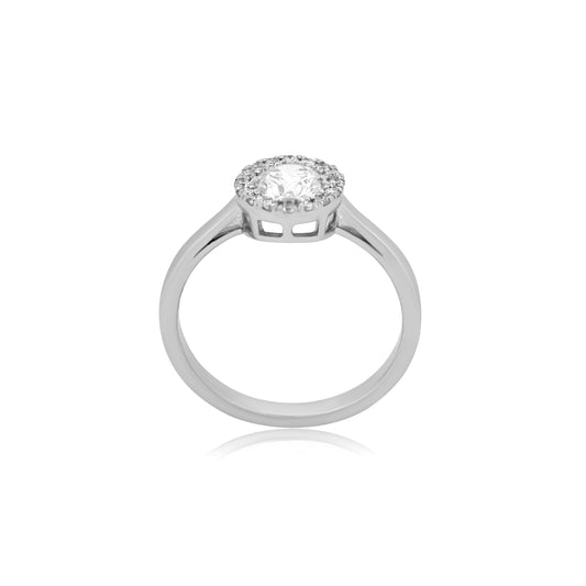 Round Halo Diamond Ring 0.59cts TW