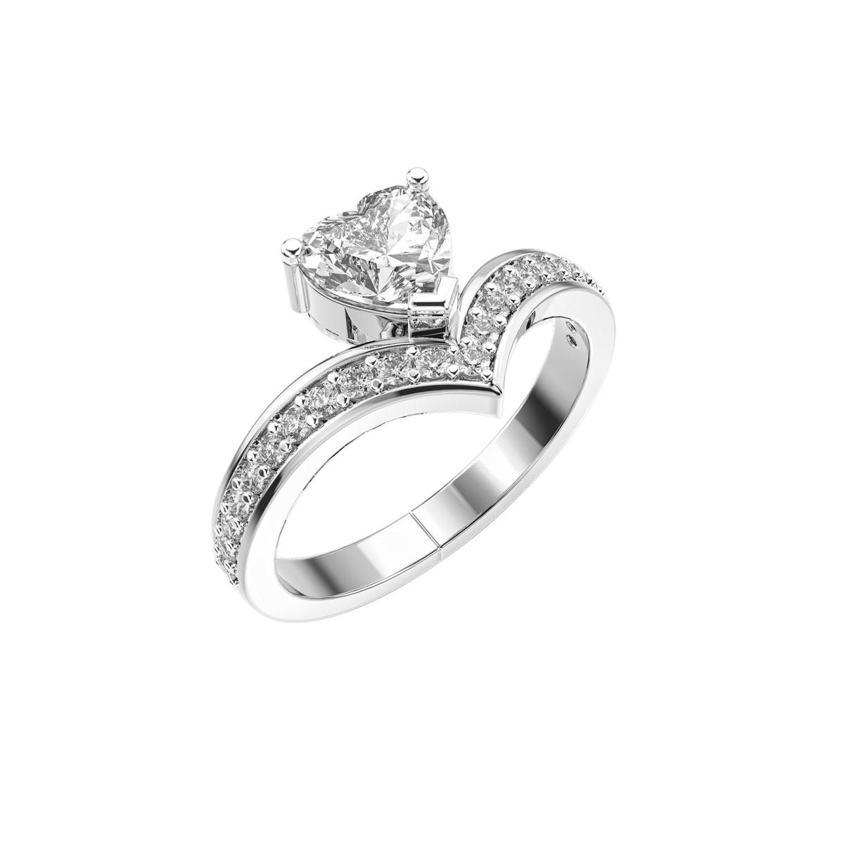 Heart shape diamond rings online for women