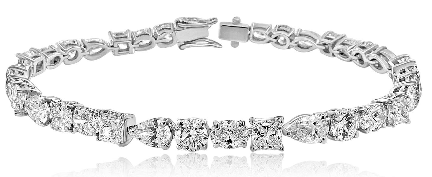 9.65 ct TW Multishaped Tennis Bracelet