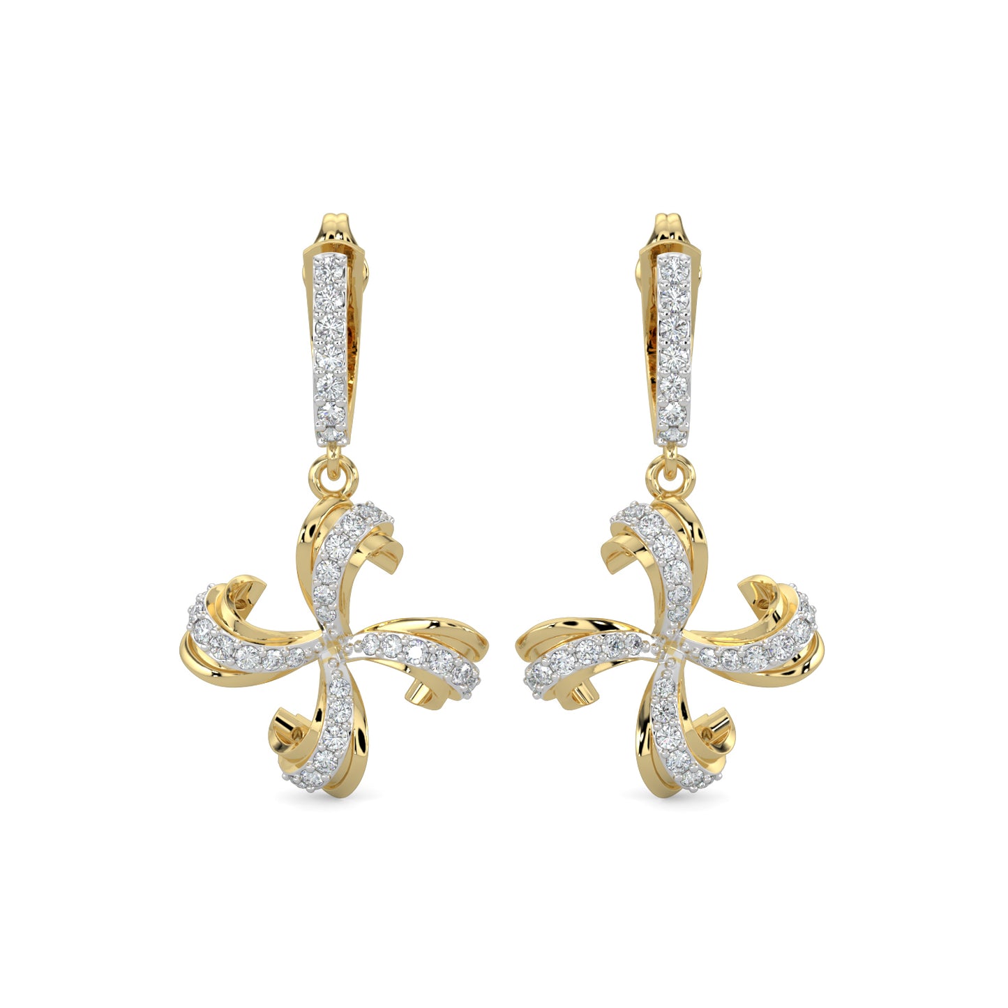 Diamond Earrings 0.69 cts TW 18k Gold