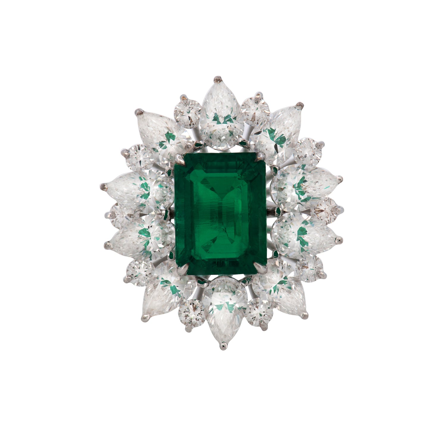 6.43 TW 5.50 Emerald Cl Stone Diamond Ring