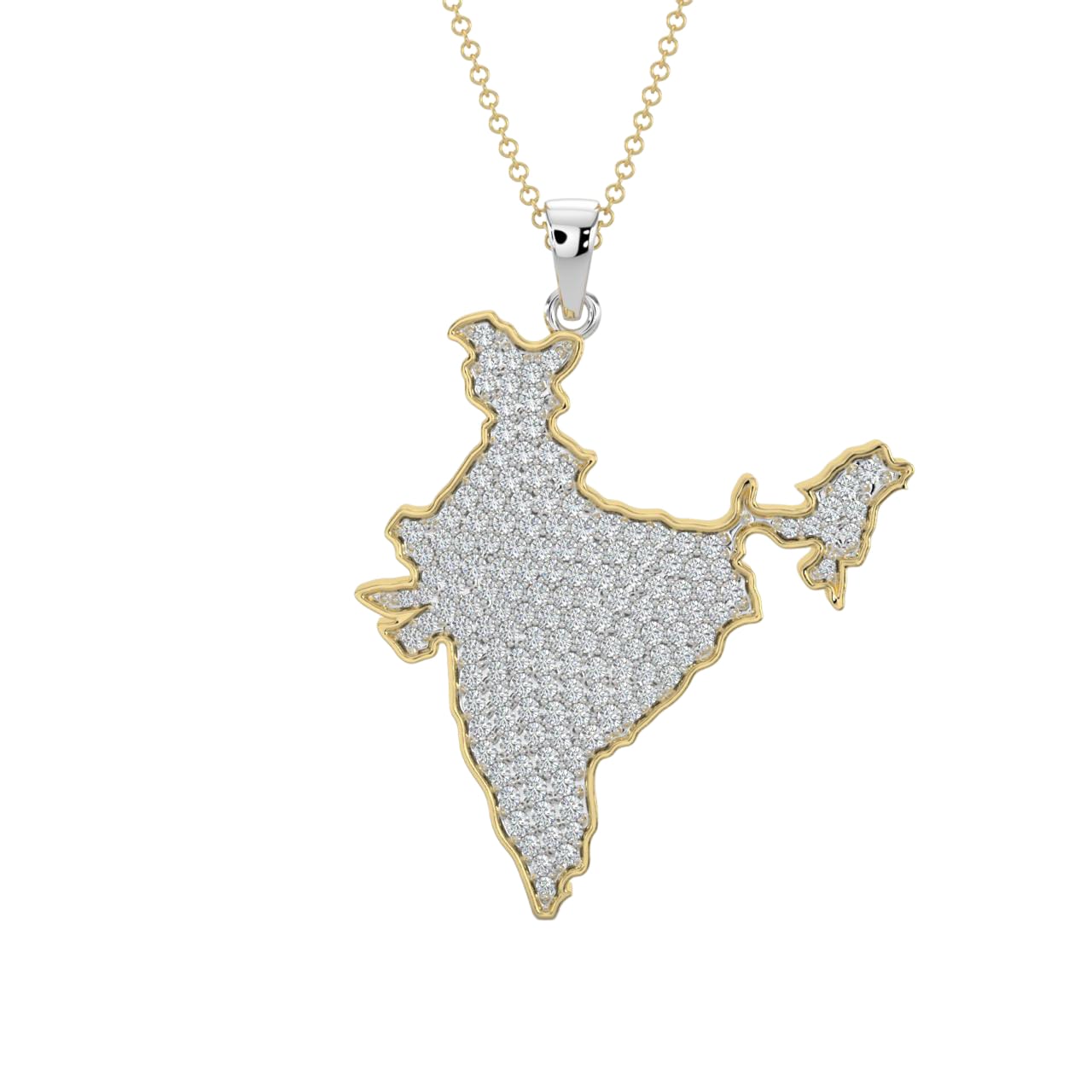 Indian map diamond pendants for women