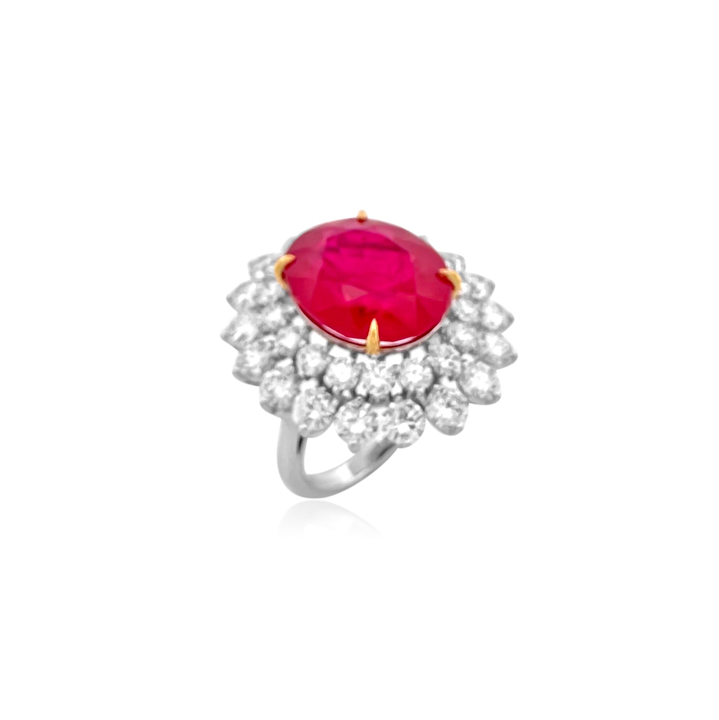 3.94 TW 11.21 CTS Ruby Colour Stone Diamond Ring