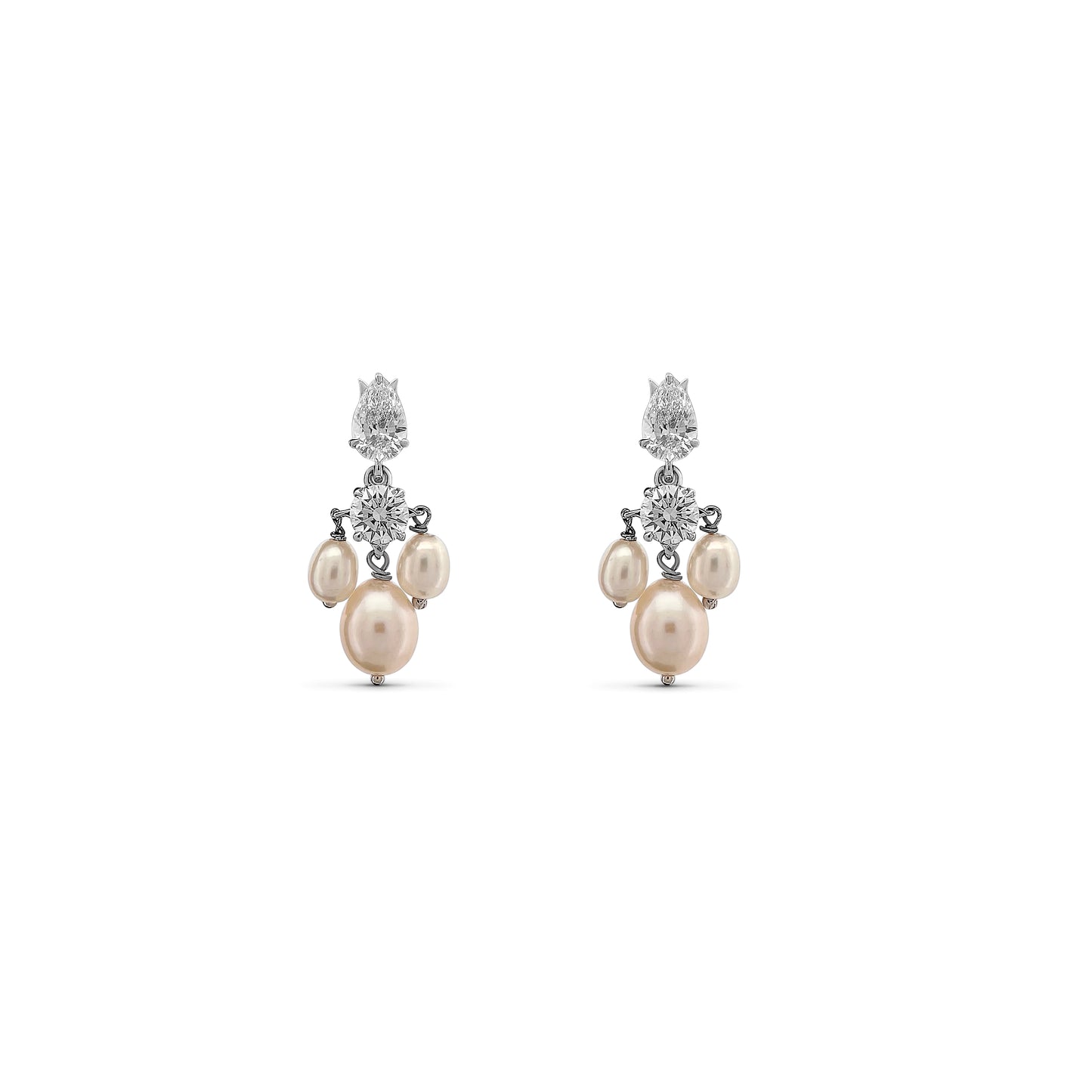 Diamond Earrings 1.57 Cts TW Moti 5.20 Cts