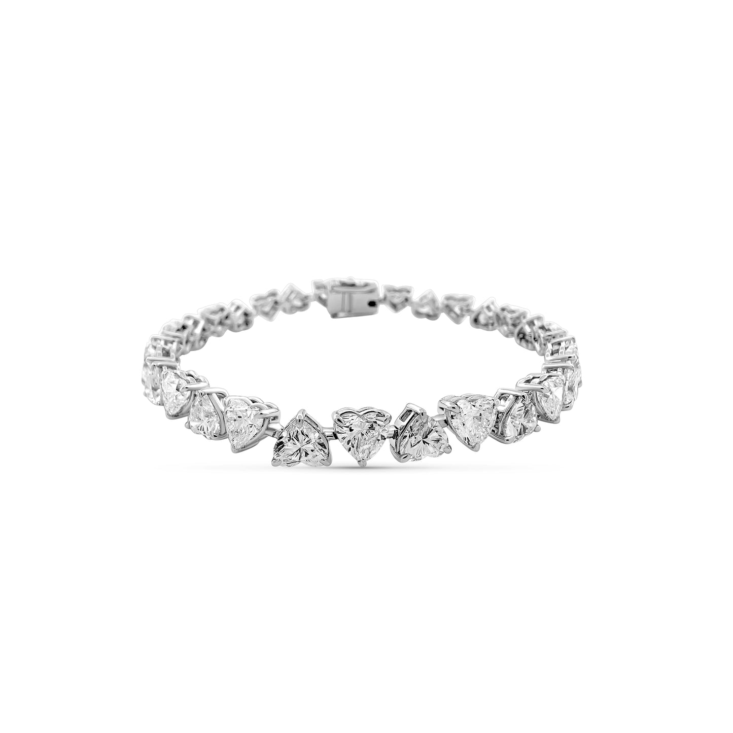 12.61 ct TW Heart Tennis Bracelet