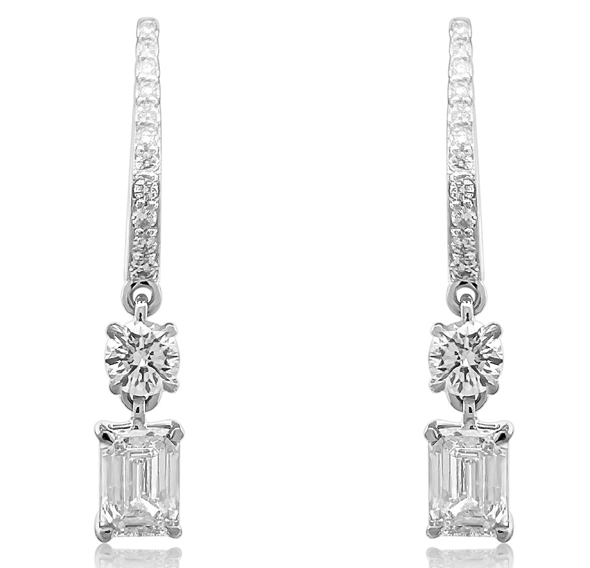 Diamond Earrings  2.59 cts TW