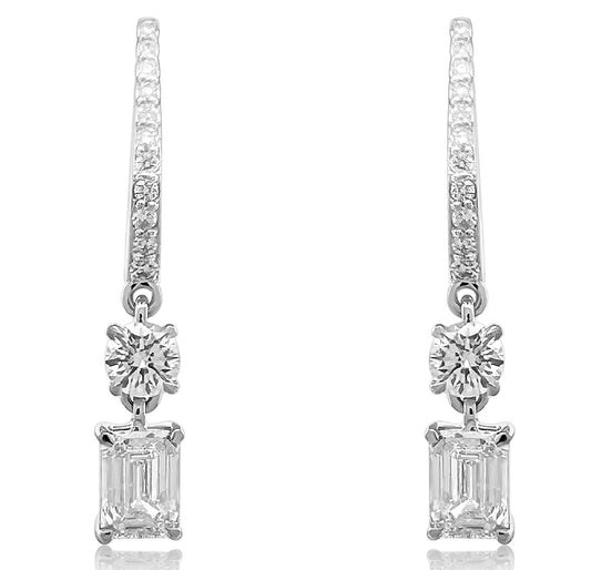 Diamond Earrings  2.59 cts TW