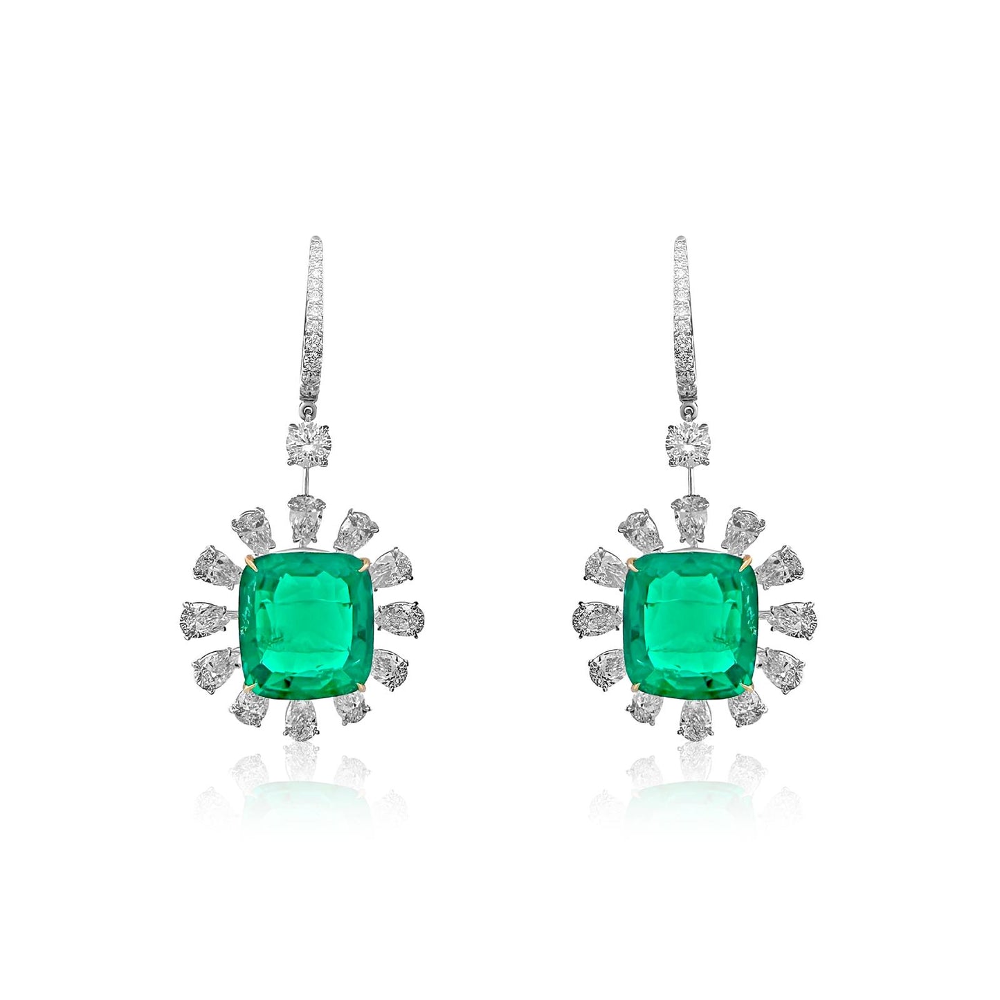 6.84 cts TW  Colour Stone 26.85 cts  Diamond Earrings