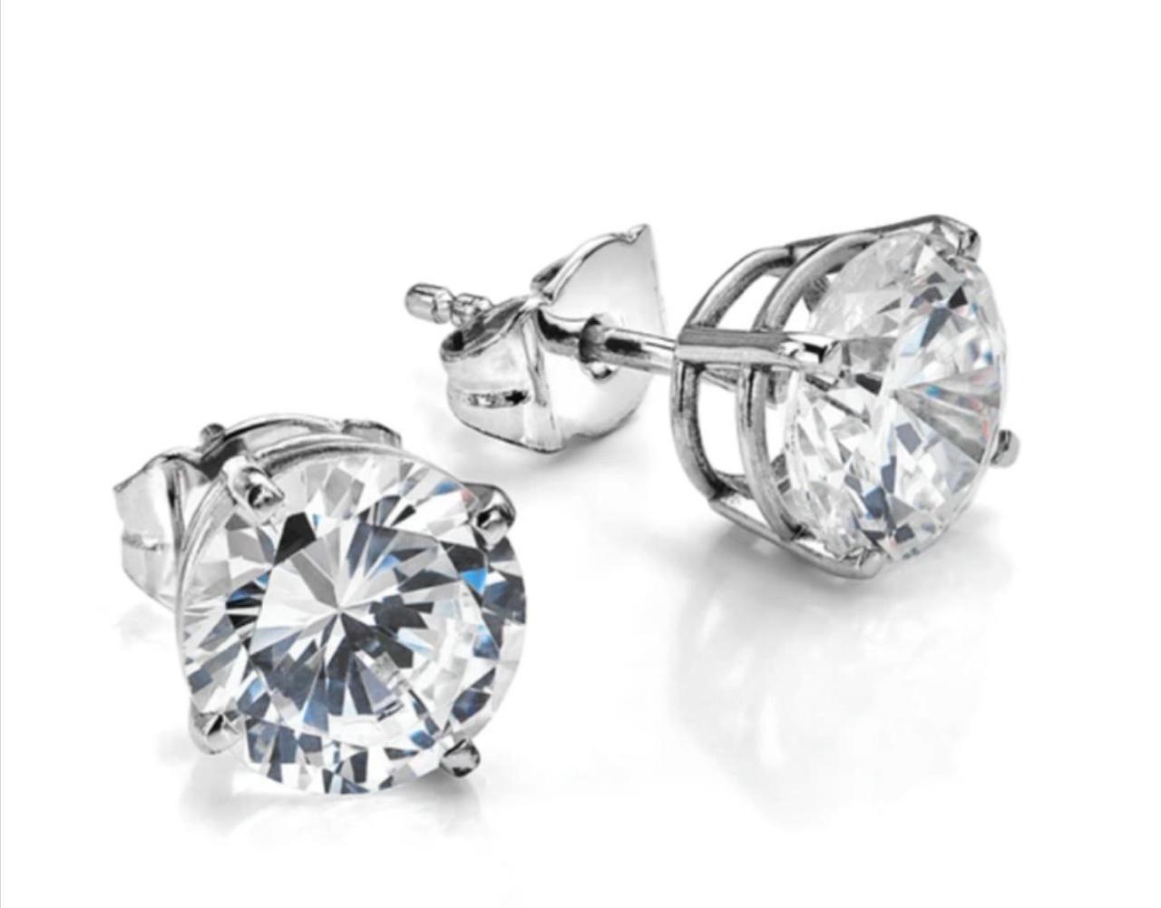 14.08 ct TW Solitaire Oval Studs