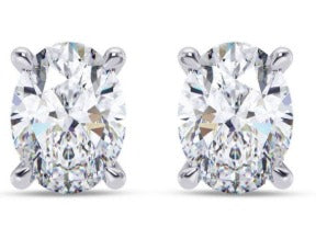 14.08 ct TW Solitaire Oval Studs