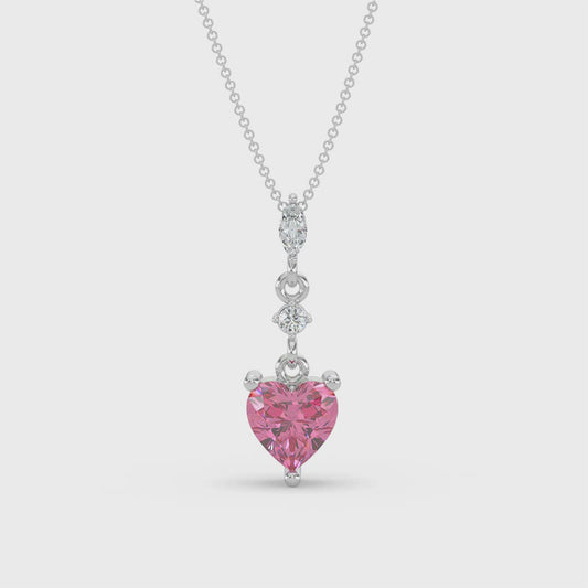 1.64 TW 25.53 Pink Cl Stone Diamond Pendant