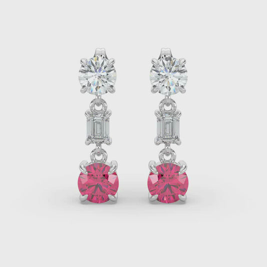 Diamond Earrings 1.04 Cts TW