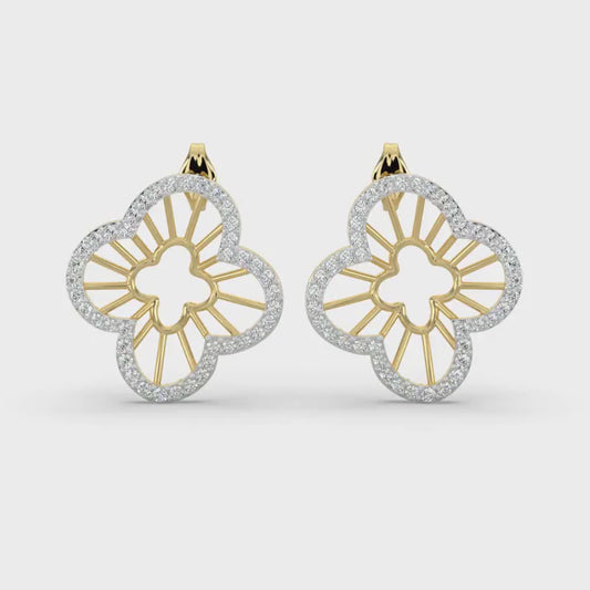 Diamond Earrings 0.82 cts TW 18k Gold