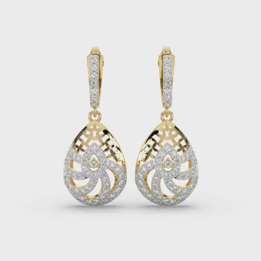 Diamond Earrings 0.83 cts TW 18k Gold