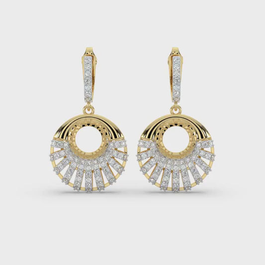 Diamond Earrings 0.89 cts TW 18k Gold